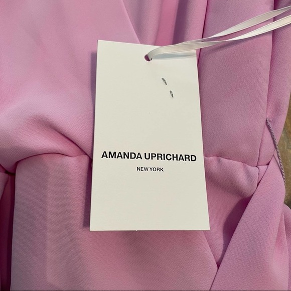 Amanda Uprichard Women's Electric Lilac Bonjour Faux Wrap Midi Dress sz M - Picture 9 of 9